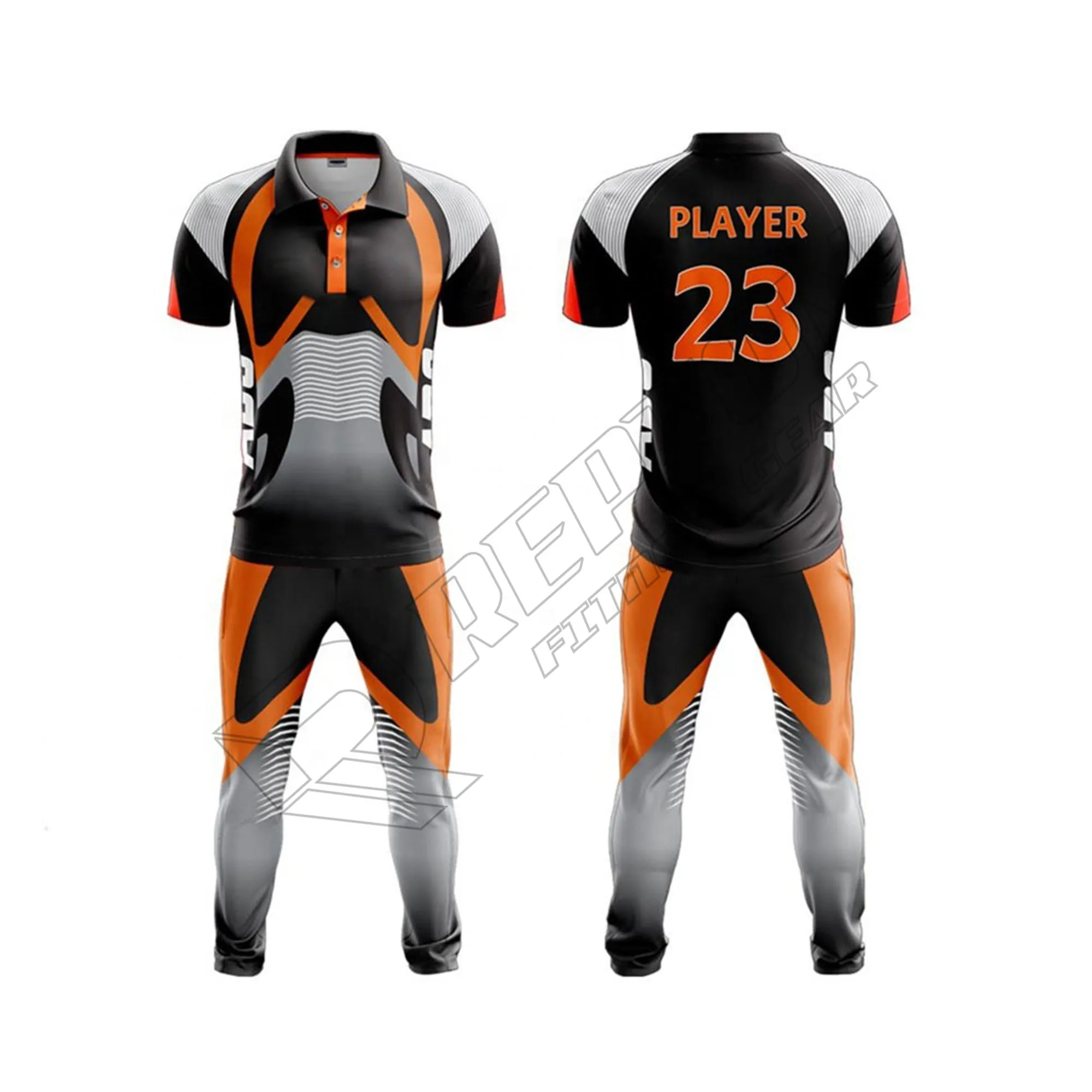 New Model 2023 Cricket Jersey Pattern Customize Design Uniforms Cricket Kits Sublimation REP-CU003 Customized Color PK