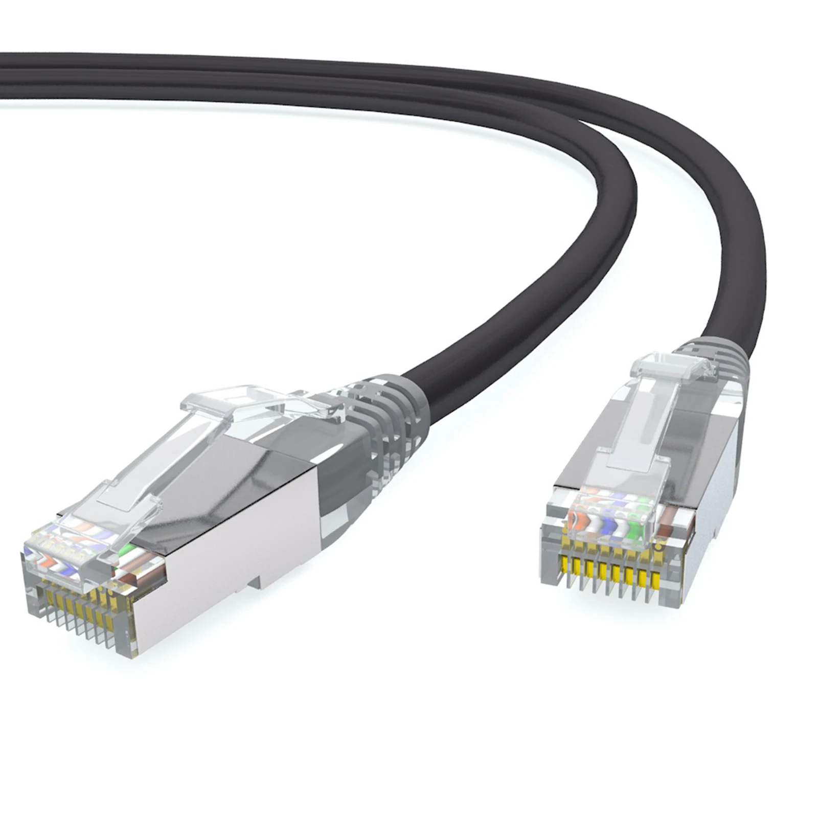 Cat7 Ethernet Cable Cat7 Internet Cable, Network Cable in Black, Solid Cat7 High-Speed Computer Wire with Rj45 connector