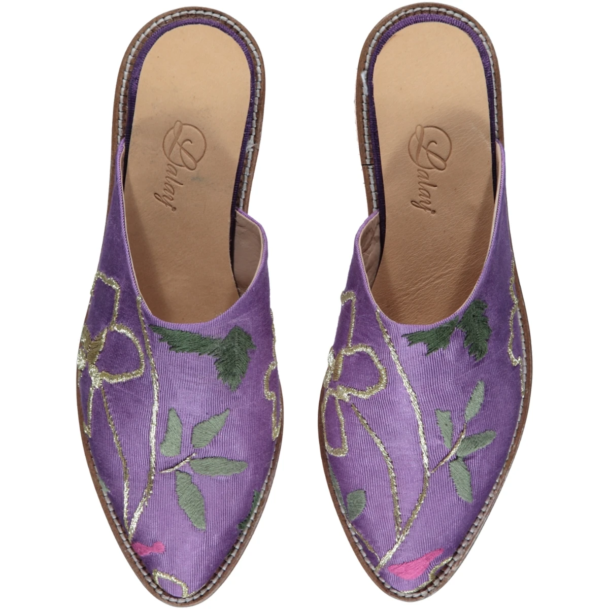 Handmade Home Shoe Genuine Leather with Embroider Slipper Closed for Women Female
