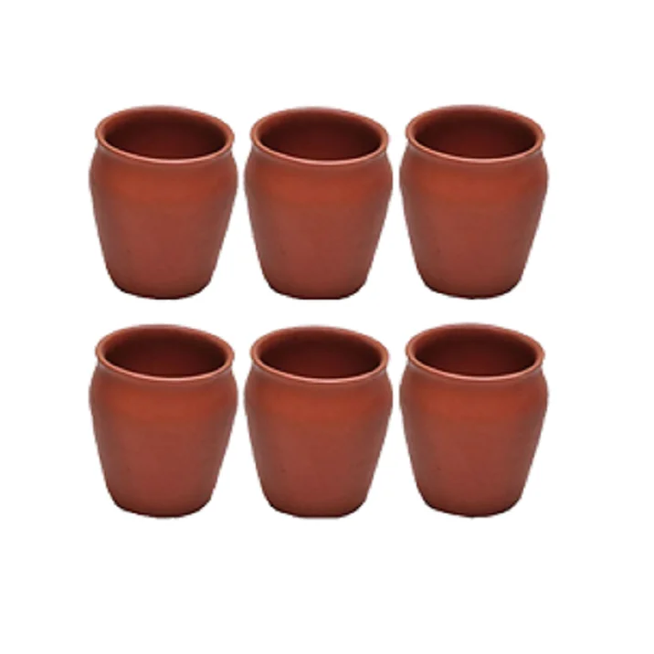 Чашка чая ручной работы из натуральной терракотовой глины/чайная чашка из натуральной глины (набор из 6 штук)