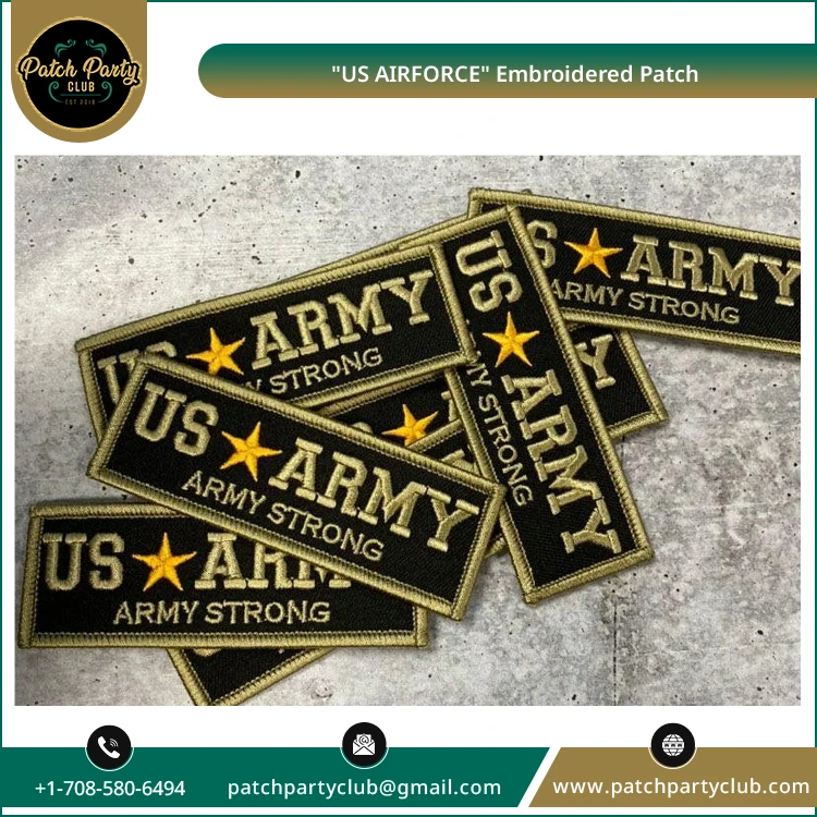 Китайский оригинальный поставщик продает нашивки с вышивкой эмблемы армии США для одежды