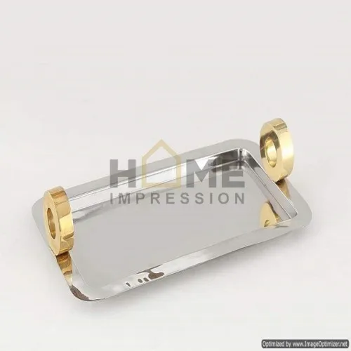 New Classic Tableware Tea And Coffee Serving Bowl Original Deer Horn Handle With Metal Round Hammered Tray In Lowest Price