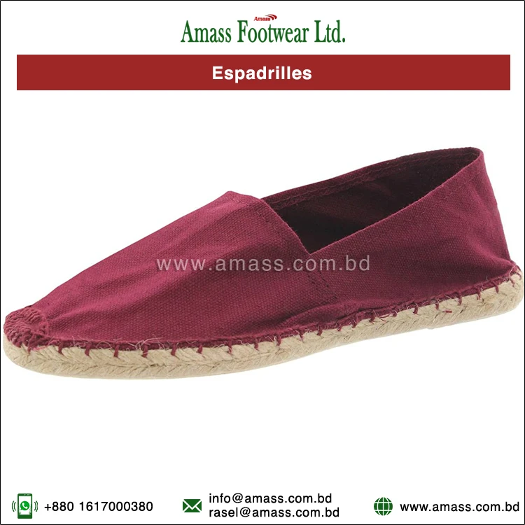 Minimal Price Highest Selling 100% Hand Made Cotton Canvas Espadrilles Flats for Global Purchasers