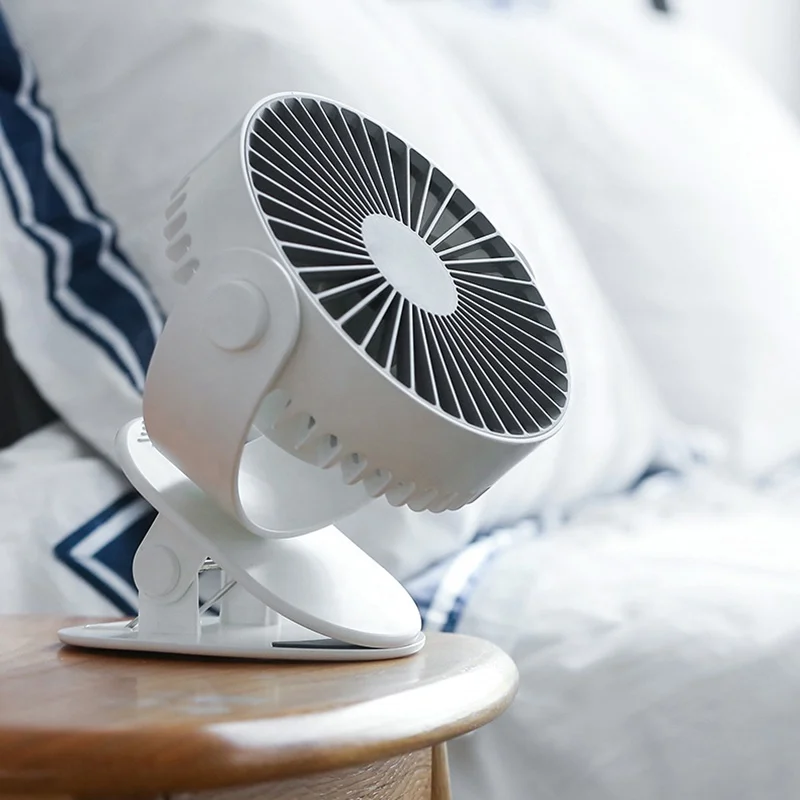2000 мАч батарея 3 скорости портативный вентилятор зажима USB перезаряжаемые 2020 Светодиодный проблесковый маячок