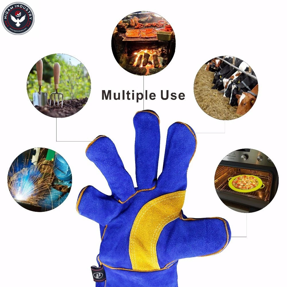 Leather Welding Gloves Heat Fire Resistant, for Gardening Tig Weld Beekeeping Working Tig Gloves.