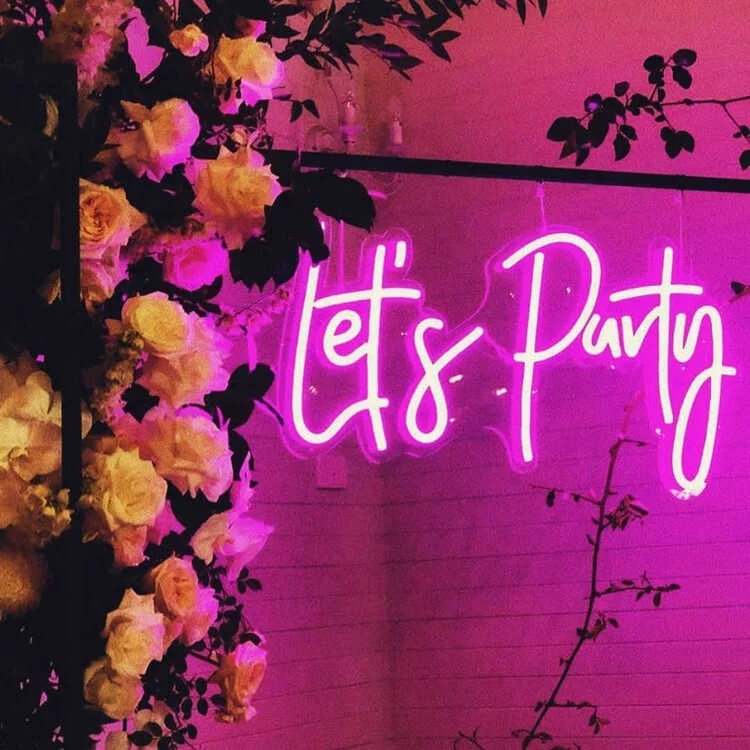 Matt dropshipping customized  lets party sign18 21 hello 30 oh baby happy birthday neon sign for birthday Party event decoration