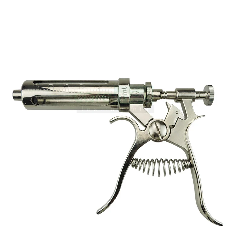 Stainless Steel Custom Size Injection Syringe Veterinary Care Large Animals Vaccine Injector Gun | Caremed Instruments