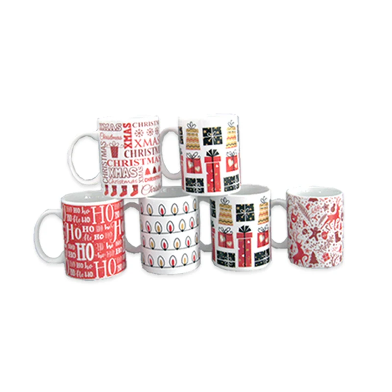 Wholesale MUGS Christmas Style Gift Ceramic Bamboo Mug   320ml  Coffee Cups Ceramic Mug