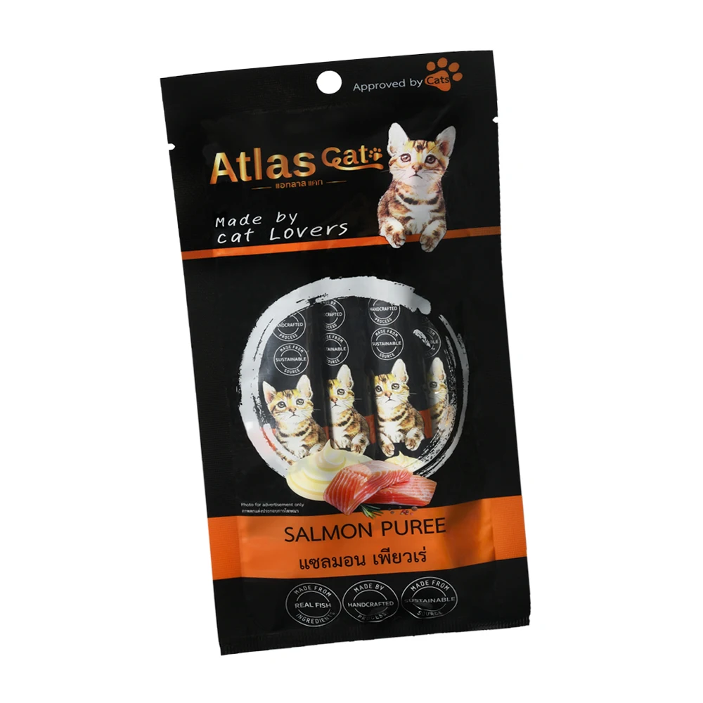 Atlas Cat Puree Salmon - Hot Selling Cat Food Made from Real Fish Premium Quality Pet Food Product Export from Thailand