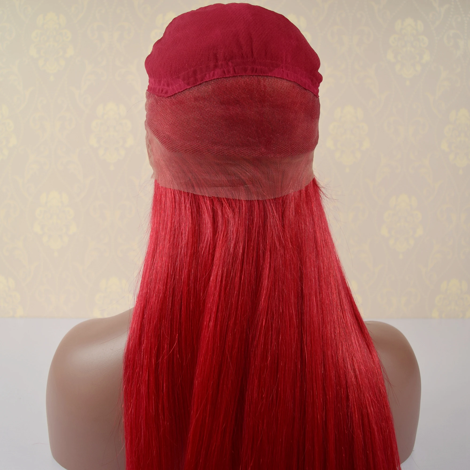 Ali Baba Express Best Quality Red Color Human Hair Full Lace Wig , Unprocessed Wholesale Virgin Brazilian Hair