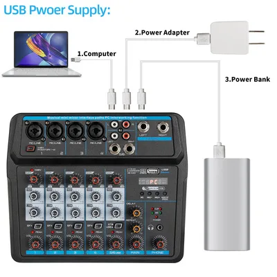 U6 мини 6-канальный USB аудио микшерный пульт с беспроводного подключения микшерная консоль смесителя DJ