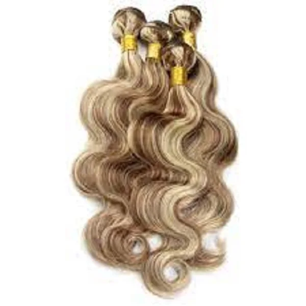 Two-Tone #8 Blonde Piano Mixed Ombre Color Hair Extensions Virgen Human Hair Frontal Highlight Paquetes De Tejido De Cabello