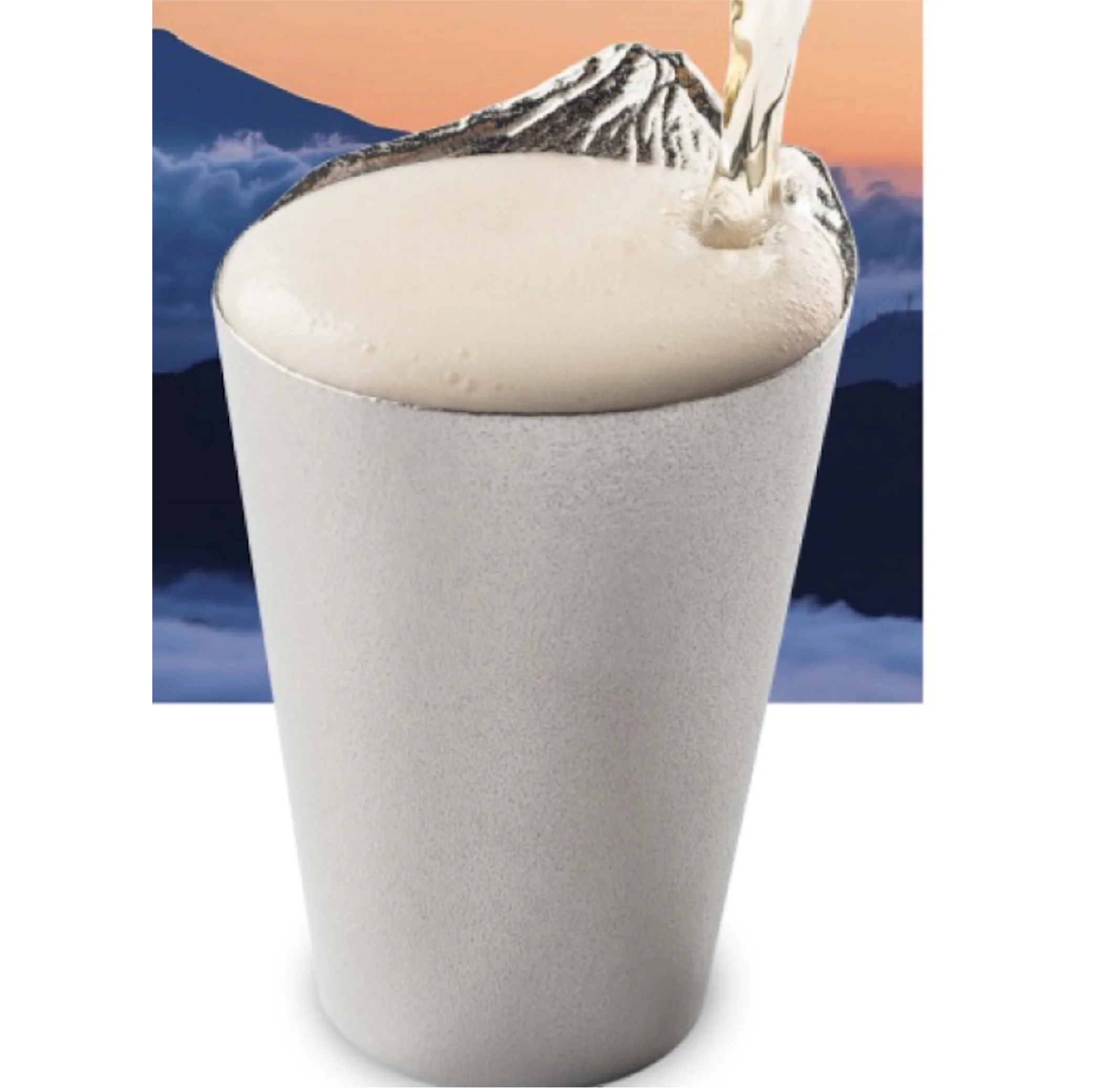 Well-designed Mt.Fuji cold beer mug drink cup with good foam