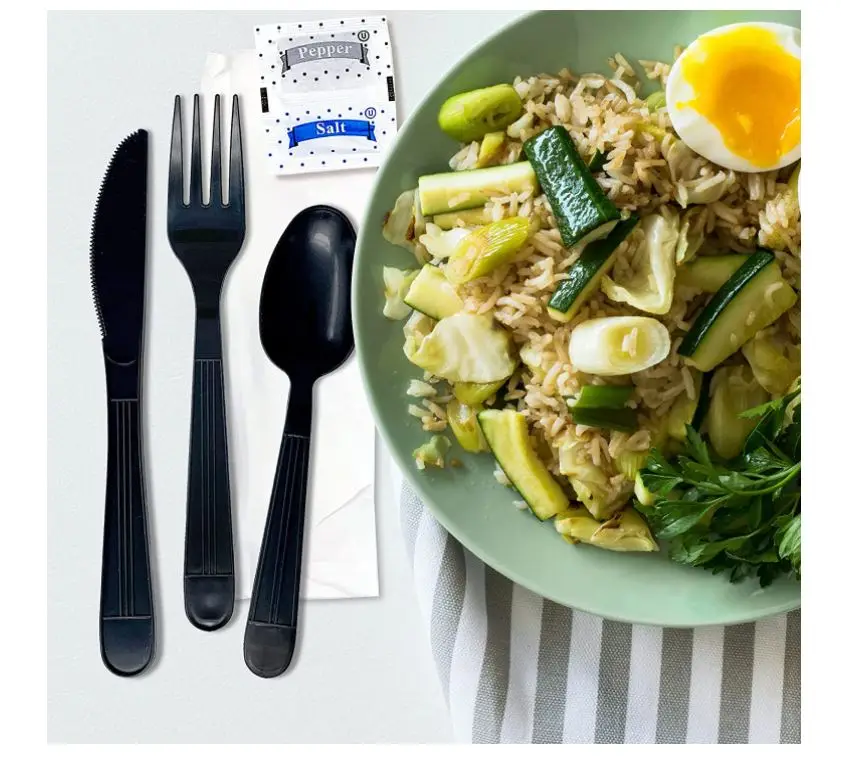 Оптовая продажа высокое качество набор одноразовой пластиковой посуды нож ложка Вилка для вечеринки разложению без добавления бисфенола А биоразлагаемые цены по прейскуранту завода-изготовителя