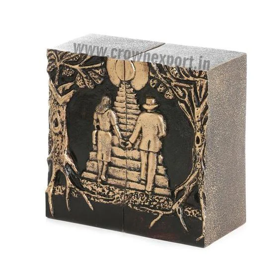 Урны для двух спутников урны взрослых кремации Королевский красный цвет эмалированная основа в форме сердца высококачественные алюминиевые металлические загибания