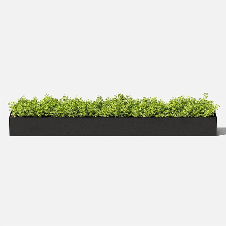Modern Black Trough Rectangular Stainless steel Planter  Succulent Window Planter Box