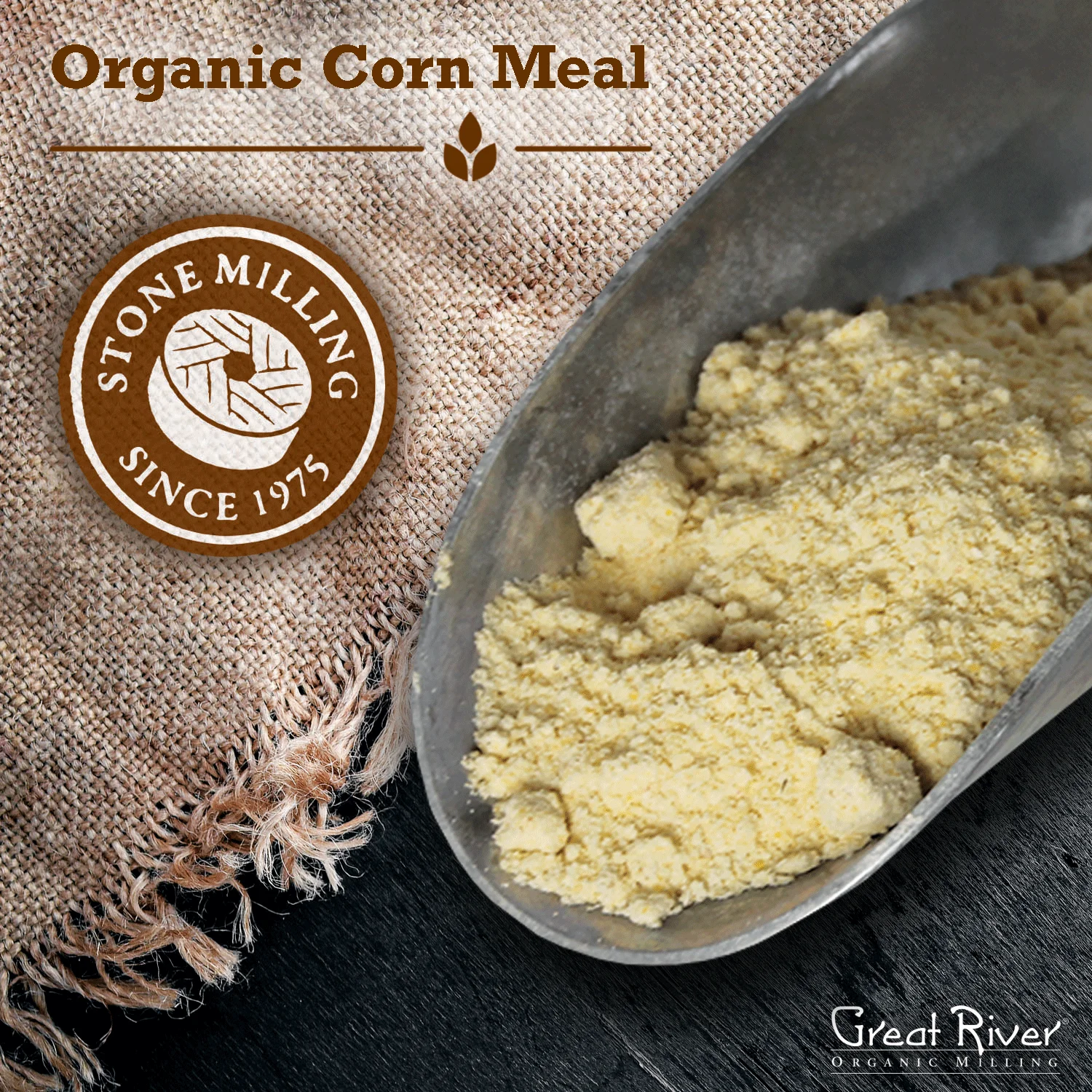 Great River Organic Milling Organic Specialty Cornmeal, 50 lb (Pack of 1) Cornmeal Bread, Flour