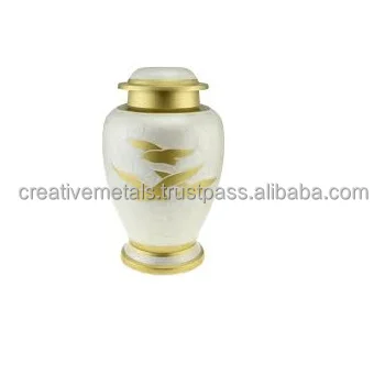 Белые дизайнерские урны для кремации с покрытием Meena, урны для кремации домашних животных, сделаны из Индии, урны для кремации для взрослых