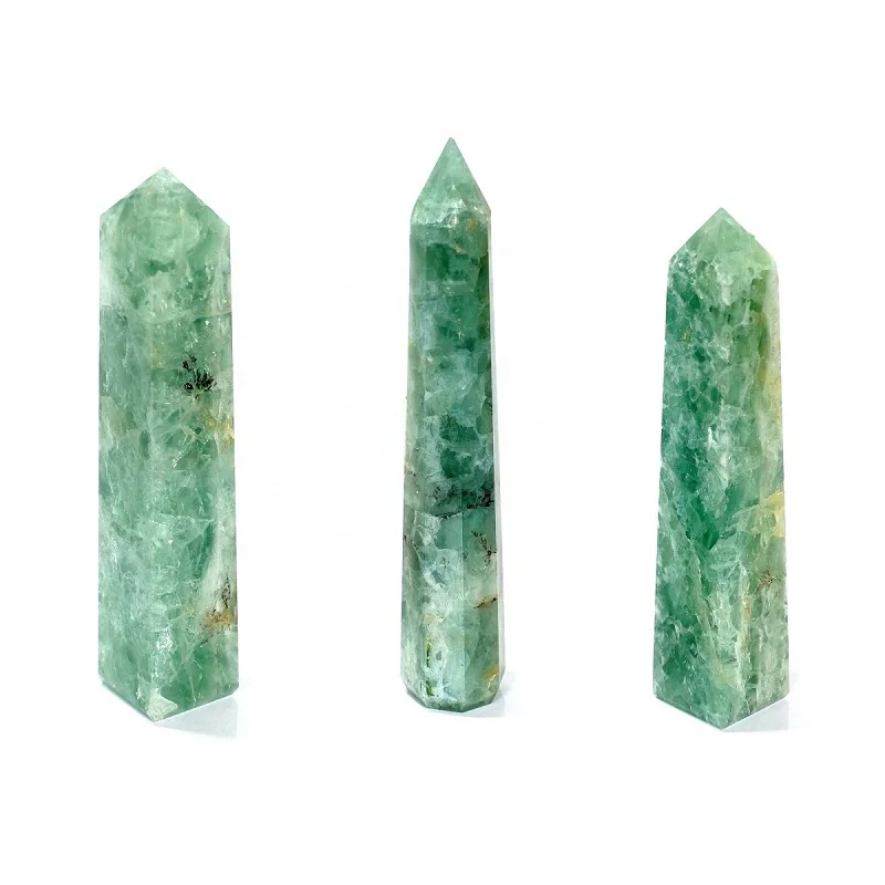  Новейшие зеленые палочки из флуоррита хрустальные агата оптовая продажа кабошон лечебные граненые палочки/башня для продажи