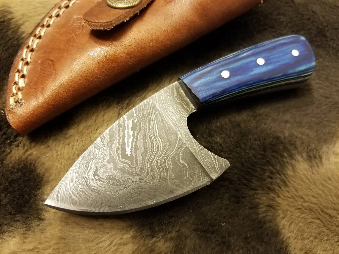 Skinner Дамасская сталь ручной работы/фиксированное лезвие с листами микрокарты масштаб 5 дюймов