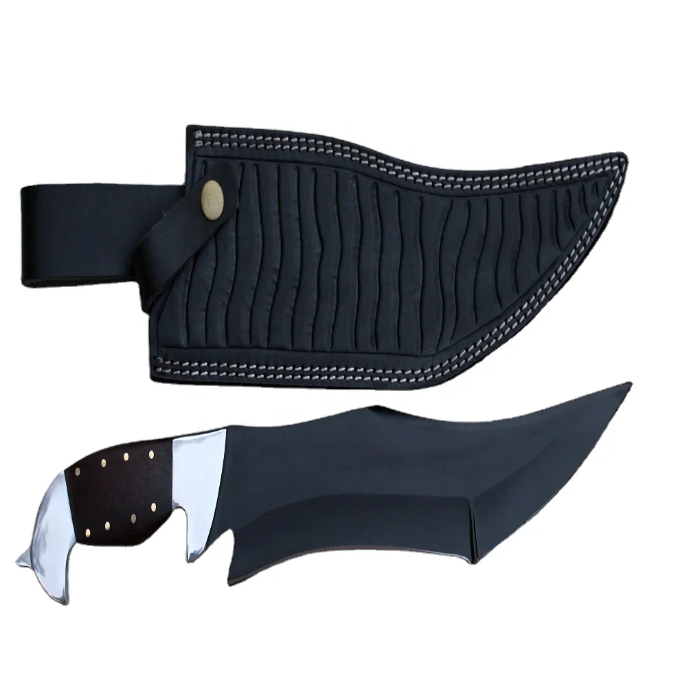 1095 охотничий нож BOWIE ручной работы из высокоуглеродистой стали с лезвием с порошковым покрытием и ручкой из розового дерева