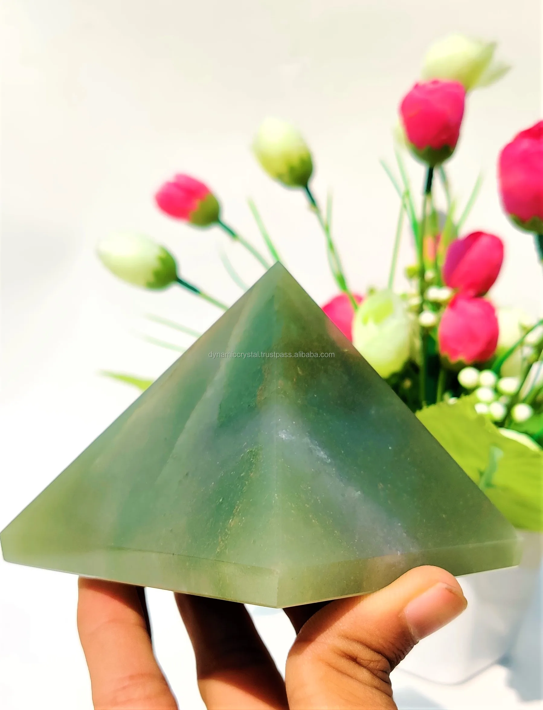 
Wholesale natural quartz crystal aventurine jade green pyramid wand to heal Green Aventurine Gemstone Pyramid Energy Generator 