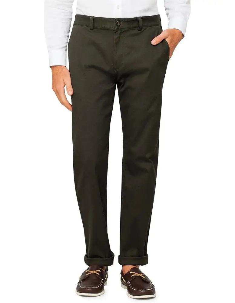 Custom OEM ODM brand casual trousers classic 100% cotton twill soft light slim fit straight men dress chino khaki trousers pants