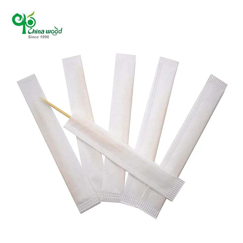 Natural Custom Label Individually Paper Wrapped Color Factory Wholesale Packing Bamboo Toothpick