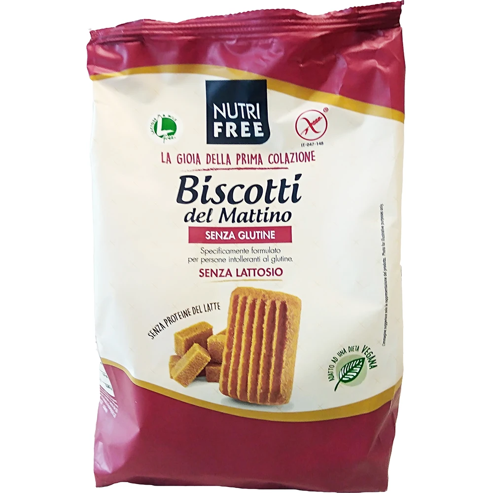 Breakfast BISCUITS 400g Cookie Biscuit Product Gluten Free Bag Packing Nutrifree Rectangular Sweet Flavor Bag Packaging 0.4 Kg