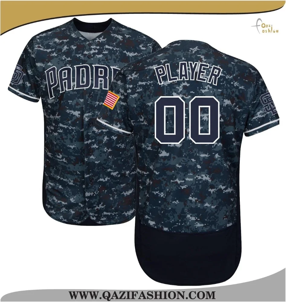 Custom School College Team Baseball Jerseys Sublimation Camouflage Full Button Uniforms