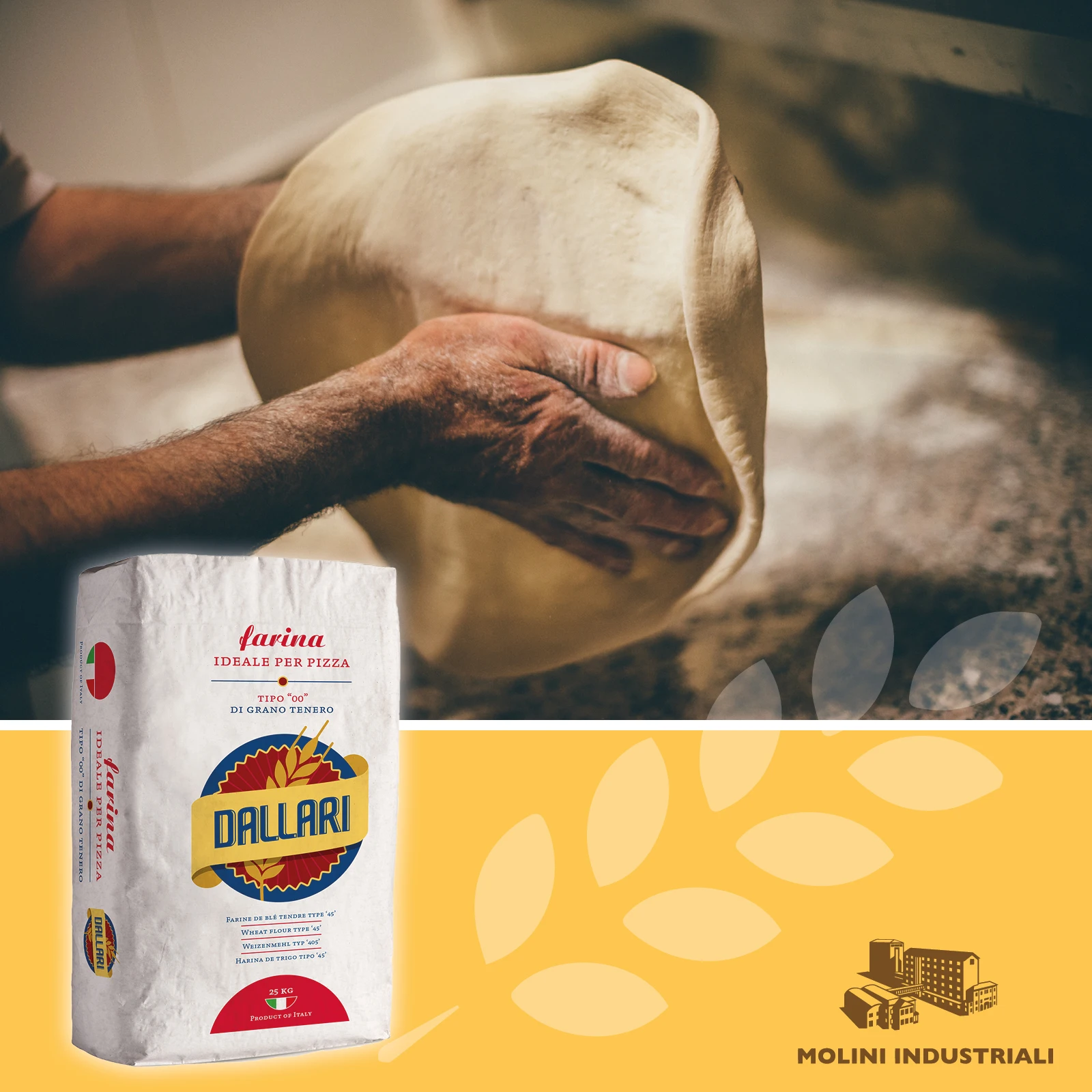 Высококачественная итальянская мягкая пшеничная мука для пиццы типа «00» для пищевого сервиса и ресторана 25 кг