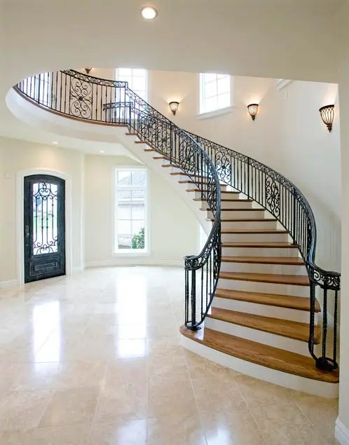 Лидер продаж изогнутая комнатная современная лестница мраморная ступенчатая плитка