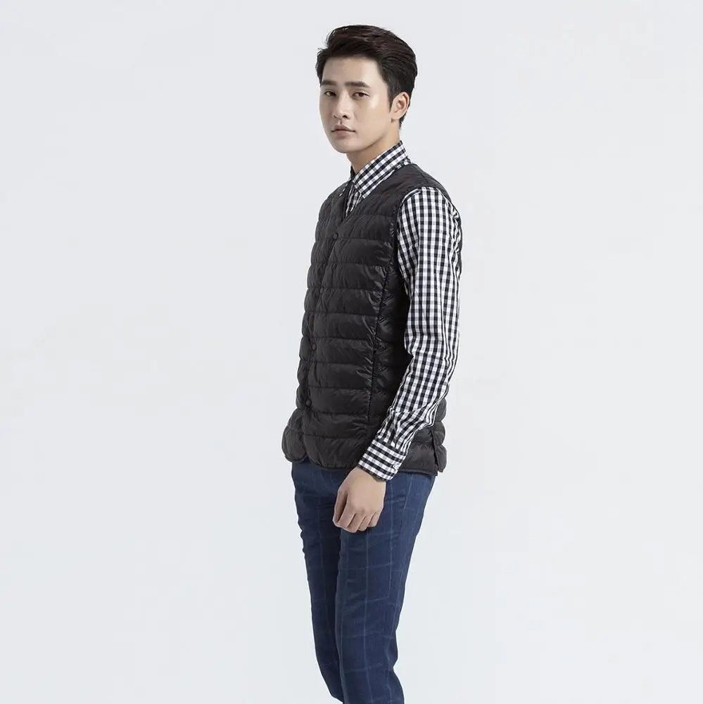 WINTER OUTDOOR  MEN ULTRA LIGHT DOWN VEST  V  NECK VEST FROM VIETNAM