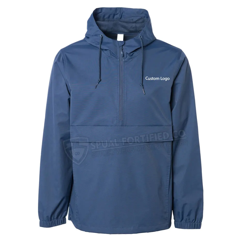 Пуловер на молнии с двумя карманами заказ уличная одежда мужская ветровка куртка