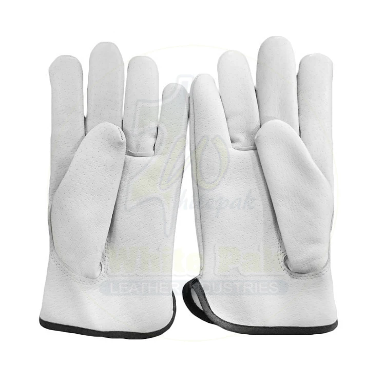 Premium Yellow Full Grain Cowhide Truck Driver Gloves with Wrist Closure Protective Leather Working Gloves