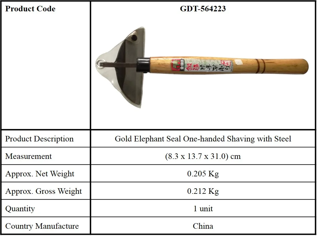 Gold Elephant Seal One-handed Gardening Shaving with Steel and wooden handle made in China