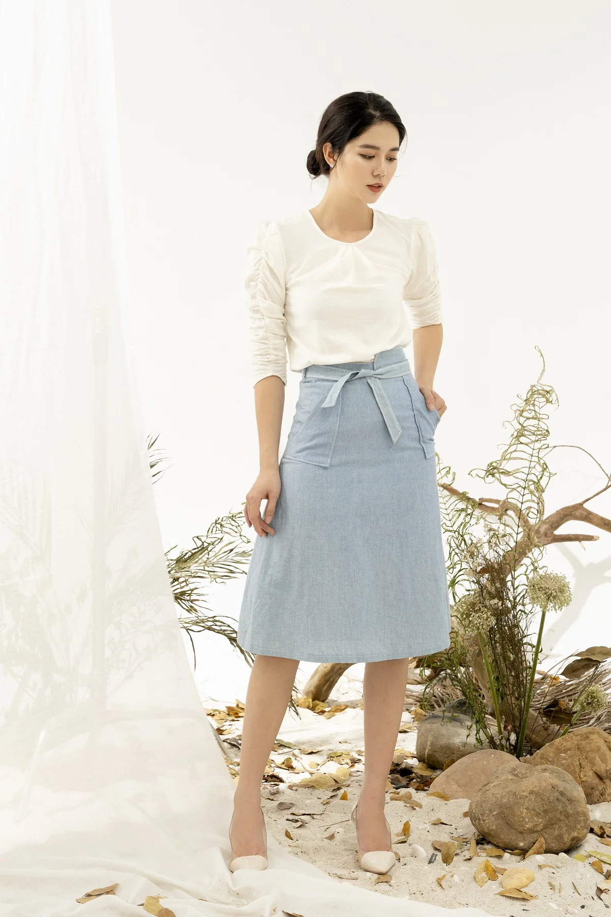 
Fashion designs ladies skirt women casual Knee-Length skirt Made in Vietnam 