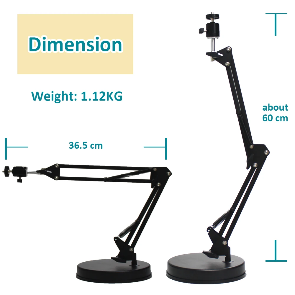 
Melei Webcam adjustable height gooseneck stand cell phone holder for Cell phones, sport camera and devices with 1/4