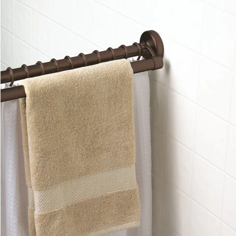 Heavy duty polished straight double shower curtain rods