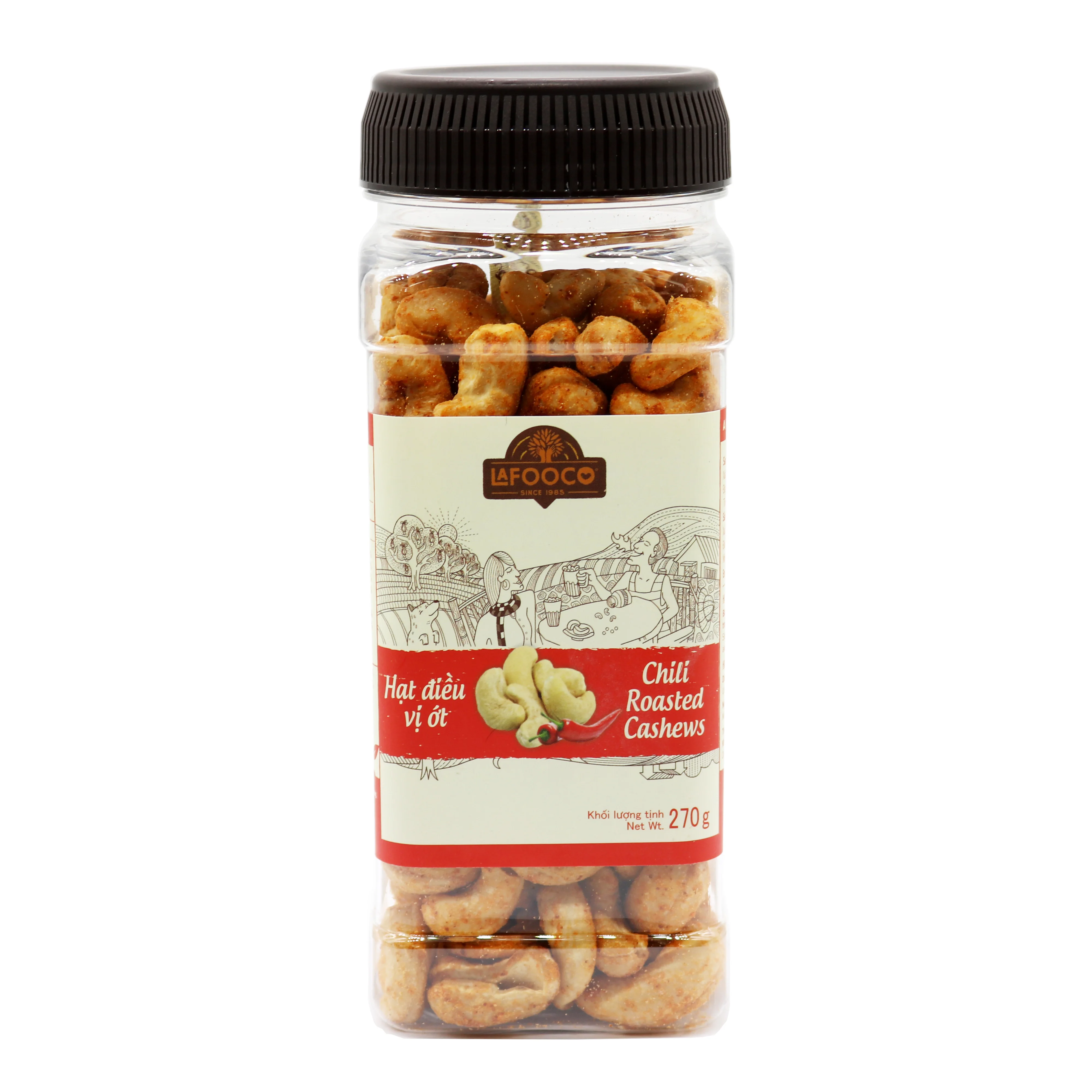 Whole Sale Chili Roasted Cashew nuts 270g FREE SAMPLE Origin Vietnam LAFOOCO Natural Delicious