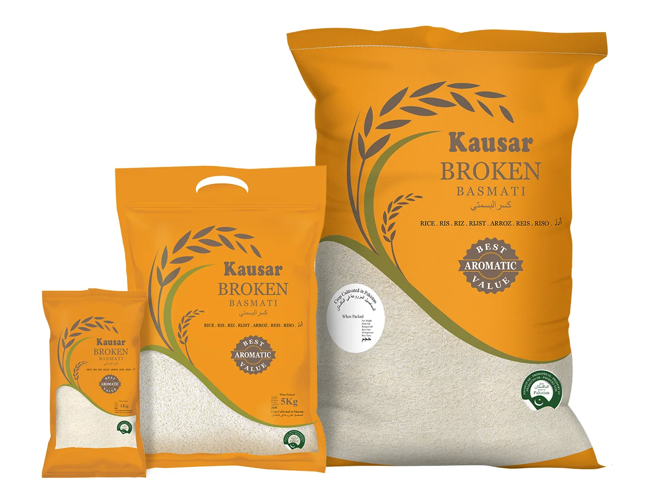 Kausar BROKEN Basmati Rice 1KG Aromatic Short Grains