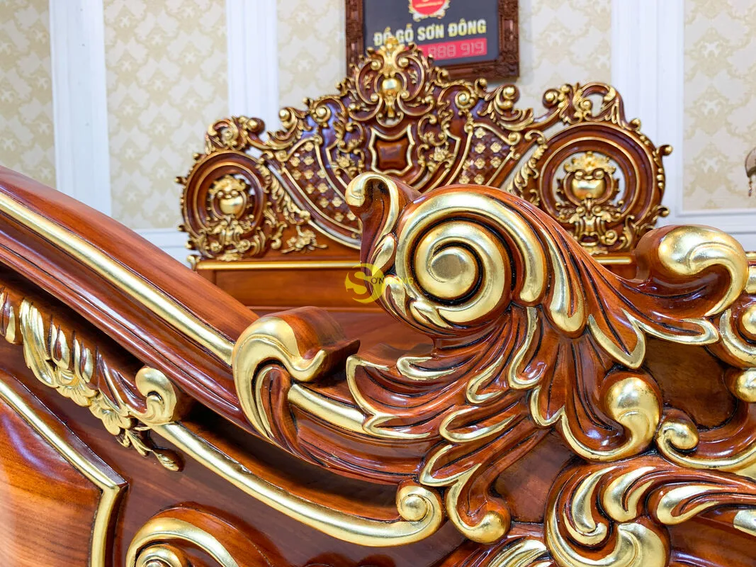  Королевская роскошная кровать/классическая кровать инкрустированная золотом съемный дизайн удобен в