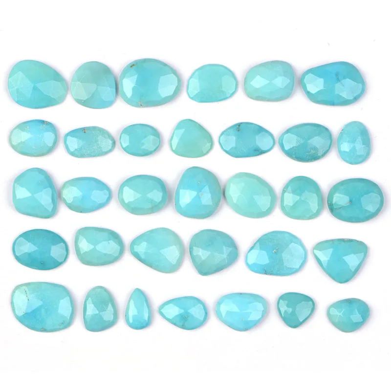 Natural Arizona Turquoise Rose Cut Loose Gemstone Turquoise Polki Turquoise Loose Stone For Jewelry Making