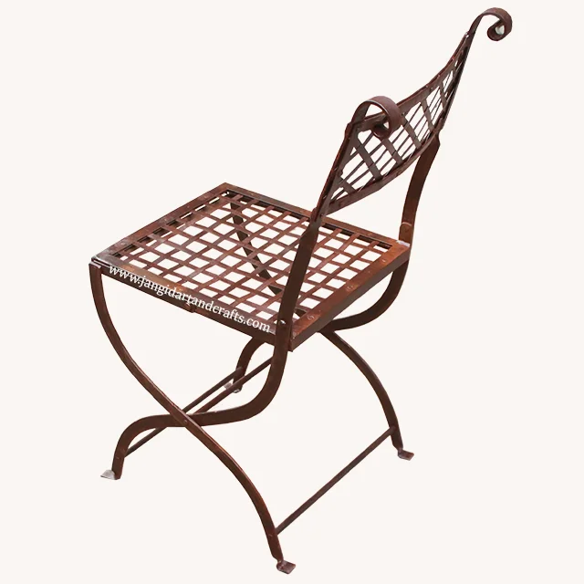 Популярный античный деревенский кованый железный складной ресторанный обеденный винтажный промышленный стиль металлический открытый садовый стул распродажа