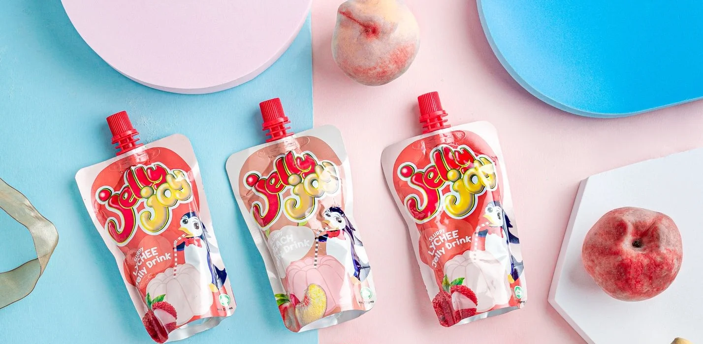High Quality Fruity Dessert Drink Low-Carb Children Snack Pouch Bulk Jelly Joy Slurpy Jelly Juice 150gm x 30 Pouches