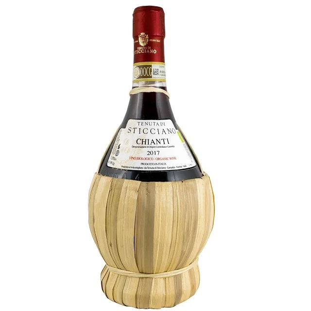 
Top Quality Italian Red Wine - Chianti DOCG 2020 in traditional 1L wicker wine bottle -Tenuta Sticciano 