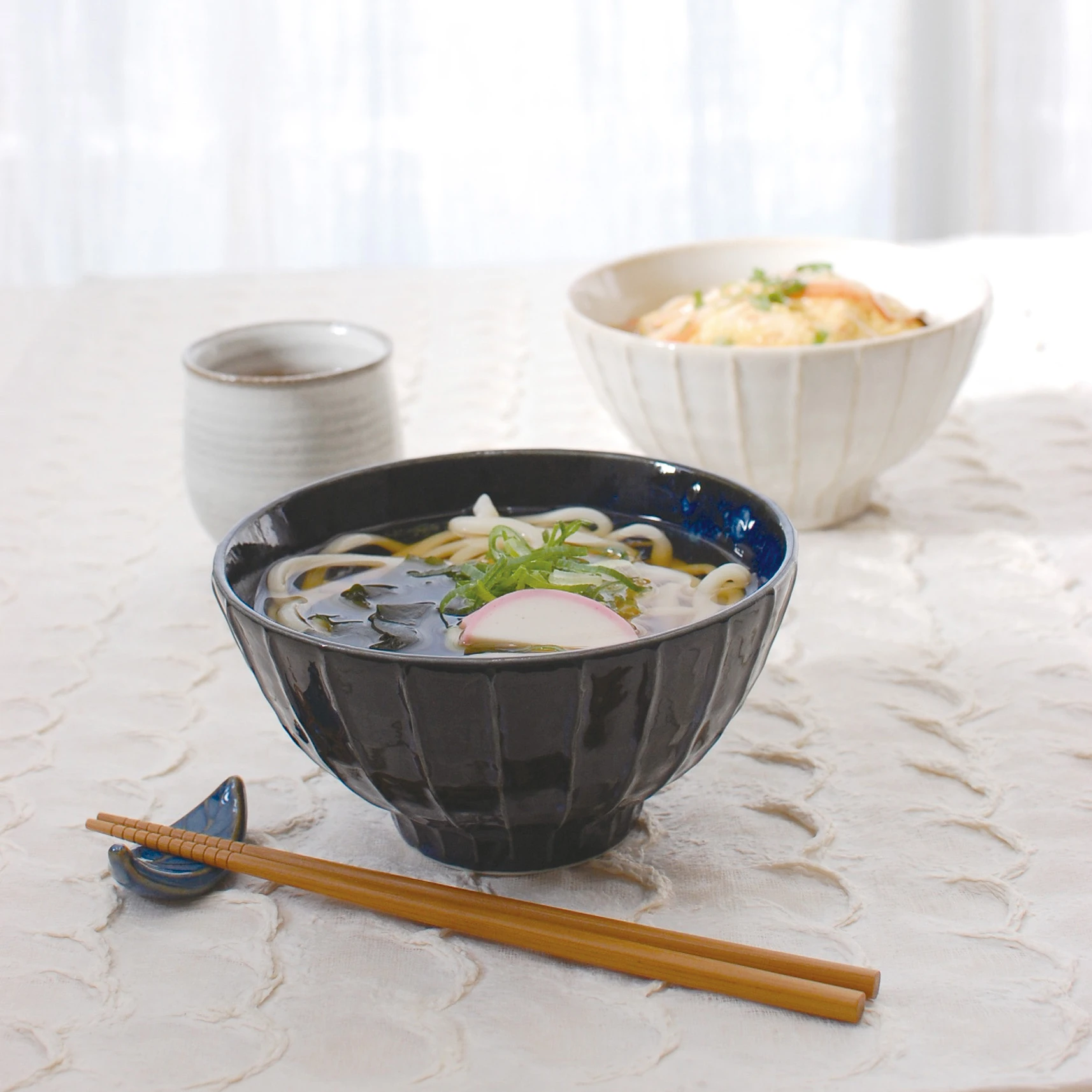 Japanese modern Udon Ramen Soba noodle Donburi Rice Salad Fruits Cereal  stylish bowl