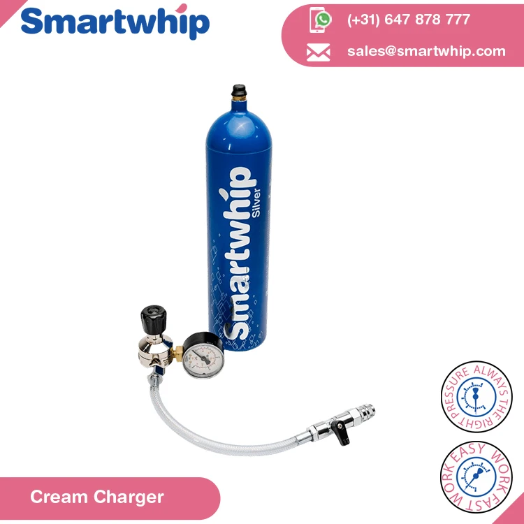 Newly Arrived 100% Aluminium Metal Material 615 gram Smartwhip Silver Cream Chargers at Competitive Price