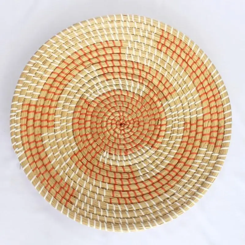 Decorative Hanging Wall Seagrass Plate/ Hand Weaving Wall Basket Hanging Decoration