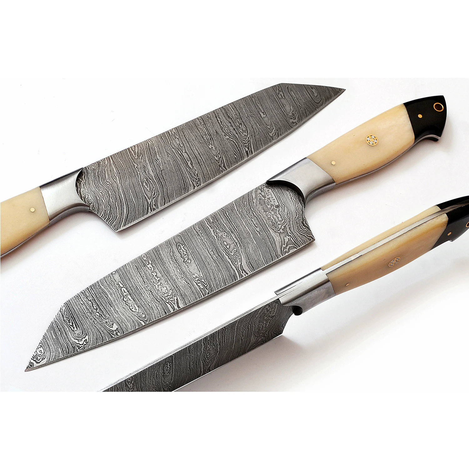 Рукоделие из дамасской стали ручной работы, умный нож для кухни, ручной кузнечный нож с кожаным футляром, фиксированное лезвие, искусственный подарок, нож